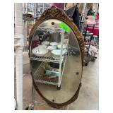 Oval Wall Mirror with Ornate Frame