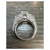 Sterling Silver Size 8 Ring with Clear Stones