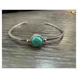 Sterling Silver Cuff Bracelet with Turquoise