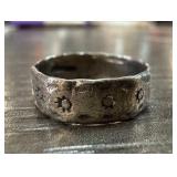 Sterling Silver Ring Sz 6.5 with Etched Details
