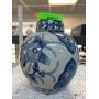 Blue and White Floral Ceramic Ginger Jar