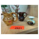 Three Ceramic Pitchers/Vases