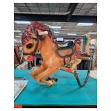 Vintage Rocking Horse with Molded Plastic Body
