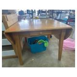 Wood Drop-Leaf Table with Single Drawer