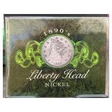 1890s Liberty Head Nickel in Display Case