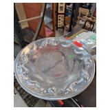 Large Pewter Decorative Bowl