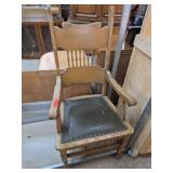 Wooden Armchair with Spindle Backrest