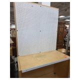 Wooden Workbench With Pegboard Backing