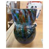 Multicolored Hand-Blown Glass Vase