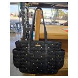 Rebecca Minkoff Black Quilted Handbag with Gold Ac