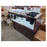 Wood and Glass Display Case With Accessories