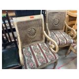 Three Cane-Back Wooden Chairs