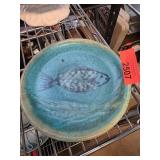 Mid Century Handcrafted Ceramic Plate Fish Design