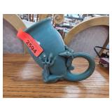 Blue Ceramic Dragon-Handle Vase