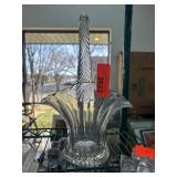 Pressed Glass Basket With Embossed Handle
