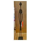 African Bronze Figurative Sculpture on Base