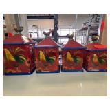 Artimino Red Rooster Ceramic Canister Set