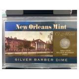 1909 New Orleans Mint Silver Barber Dime