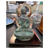 Bronze Buddha Statue with Green Patina