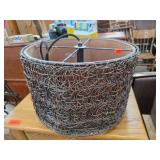 Woven Metal Table Lamp with Triple Bulb Fixture