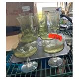Green Glassware Lot