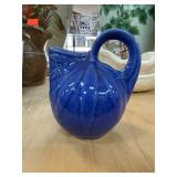 Blue Ceramic Miniature Pitcher with USA Mark