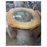 Wooden Table With Glass Top Insert