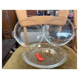 3 Pyrex Pie Plates and 1 Anchor Hocking