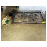 Decorative Wood and Metal Panel With Ornamental Ac
