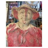 Hand-Painted Plaster Relief of Bearded Man