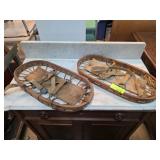 Vintage Wooden Framed Snowshoes with Canvas Straps