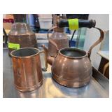 Copper Teapot and Mug with Patina