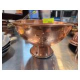 Copper Colander with Brass Handles