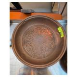 Handcrafted Copper Colander with Floral Design