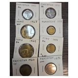 World Coins from Pakistan, Peru, and Paraguay