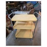 Three-Tier Rolling Cart with Metal Frame