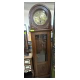 Wooden Grandfather Clock with Brass Details