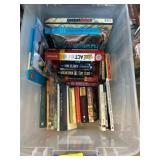 Books in Plastic Bin