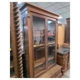 Oak Display Cabinet With Glass Doors