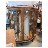 Wood and Glass Curio Display Cabinet