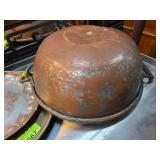 Copper Pot with Handles and Aged Patina