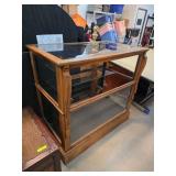 Antique Wood and Glass General Store Cabinet