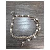 Sterling Silver Name Bracelet with Pearls