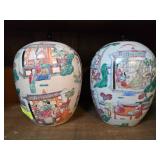 Porcelain Urns with Painted Scenes