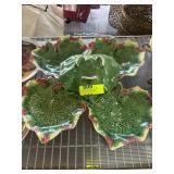 Portuguese Majolica Leaf Dish Set