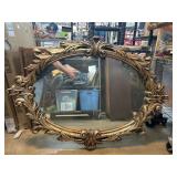 Ornate Gold-Tone Framed Wall Mirror