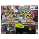 Gold-Toned Metal Stocking Holders Set