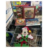 Christmas Books and Mickey Mouse Decoration
