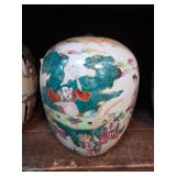 Hand-Painted Ceramic Vase with Scenic Design