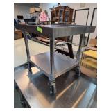 Stainless Steel 2-Tier Utility Cart on Casters